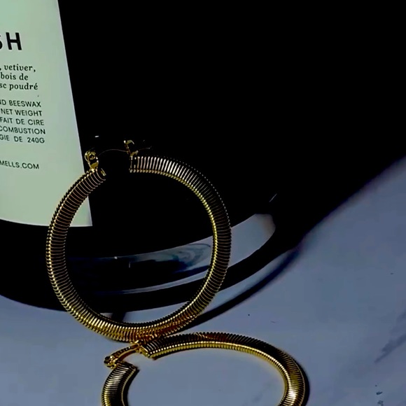 Gold Rigged Hoops - Picture 2 of 2